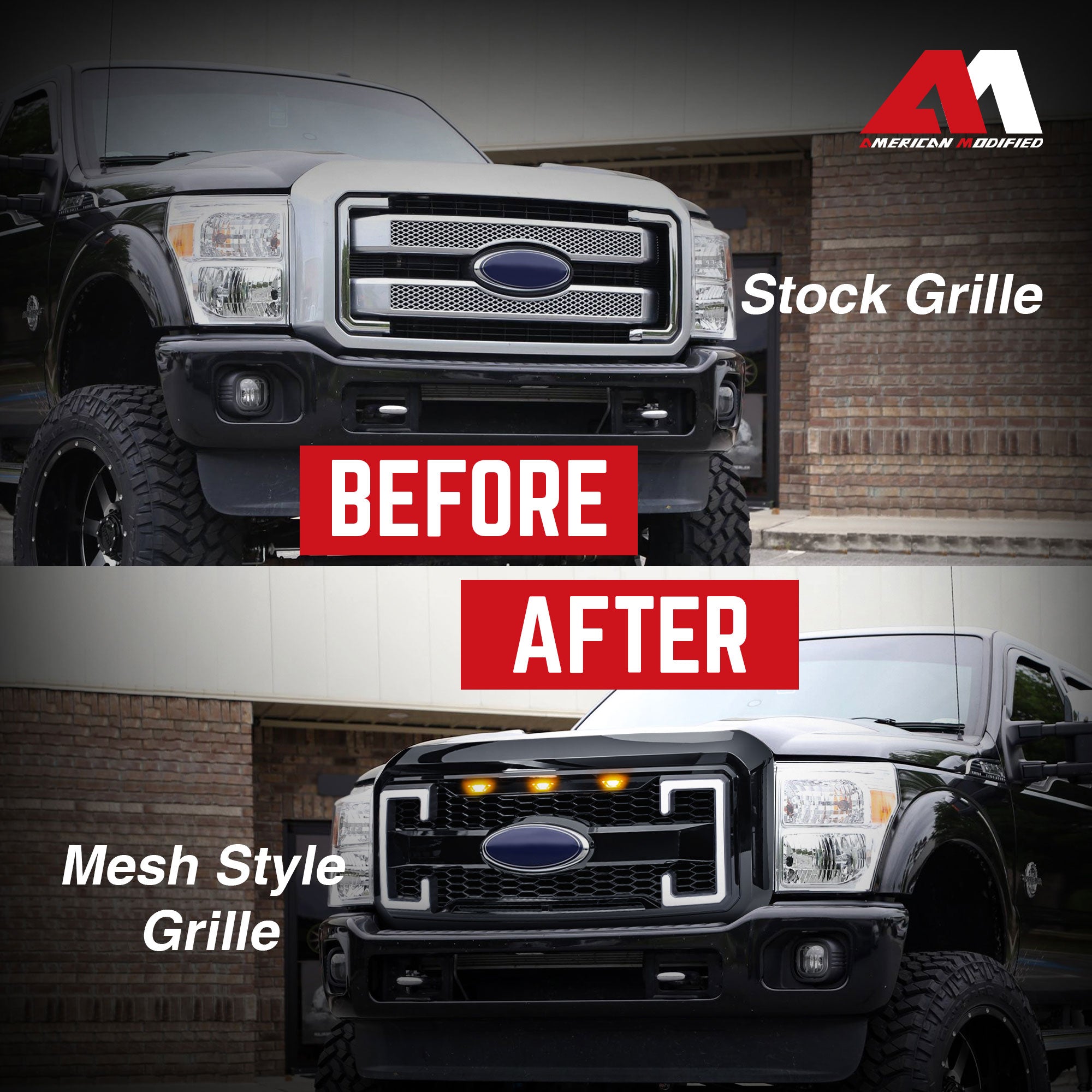AMERICAN MODIFIED Raptor Style Mesh Grille for 2011-16 Ford F250-550 (Open Box) - VMInnovations