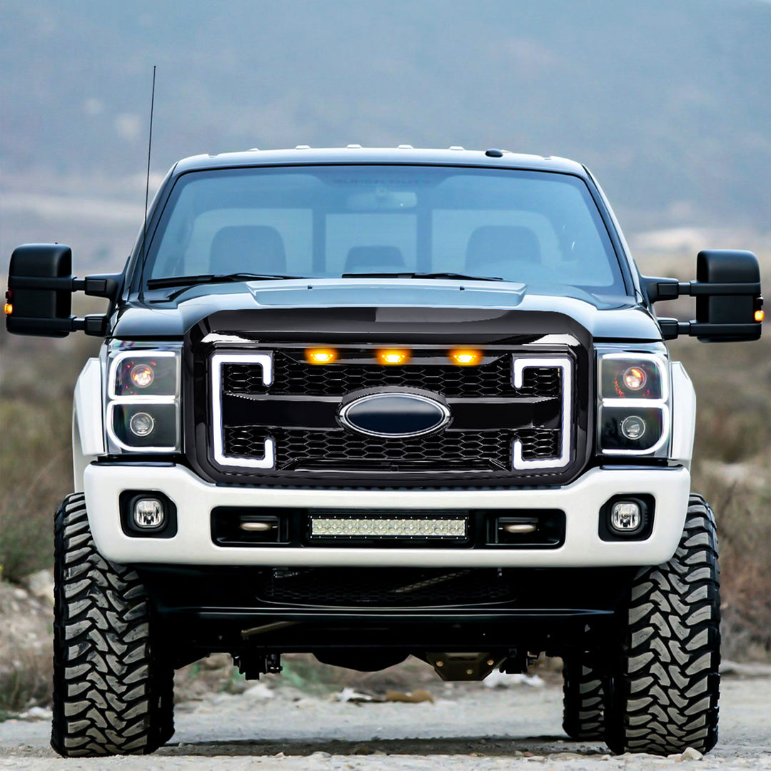 AMERICAN MODIFIED Raptor Style Mesh Grille for 2011-16 Ford F250-550 (Open Box)