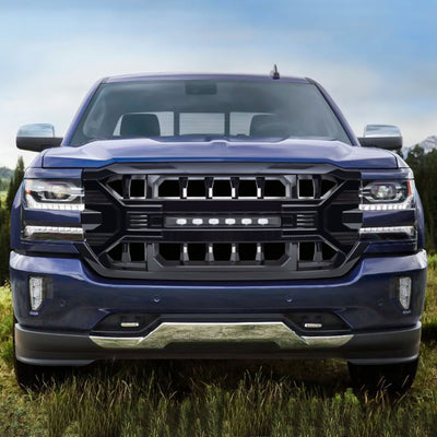 AMERICAN MODIFIED Grille for 16-19 Chevy Silverado 1500, Glossy Black (Open Box) - VMInnovations