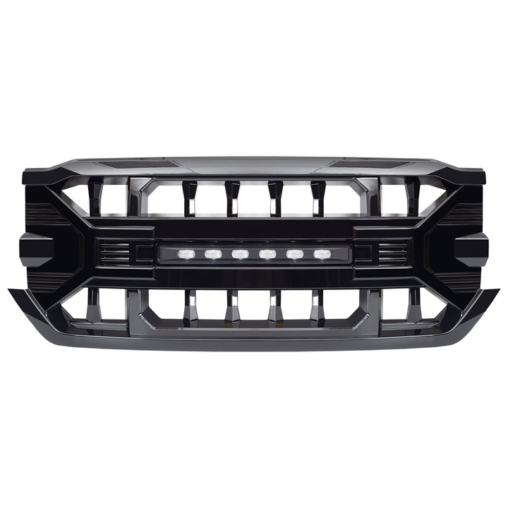 AMERICAN MODIFIED Armor Grille for 2016-2019 Chevy Silverado 1500, Glossy Black