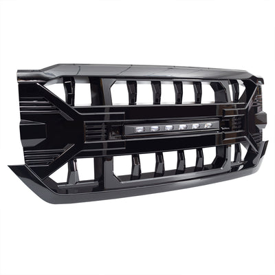 AMERICAN MODIFIED Armor Grille for 2016-2019 Chevy Silverado 1500, Glossy Black