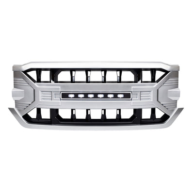AMERICAN MODIFIED Armor Grille for 2016-2019 Chevrolet Silverado 1500, Silver - VMInnovations
