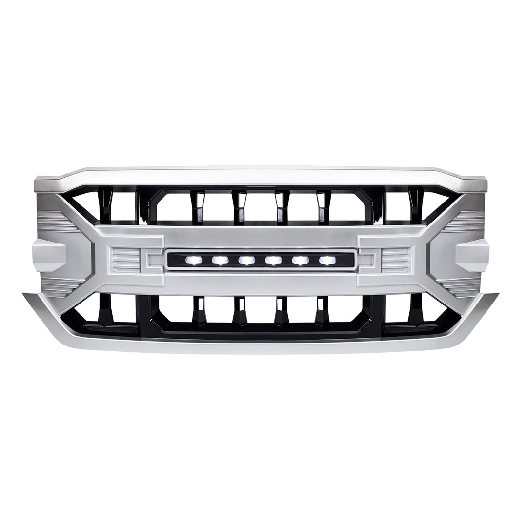 AMERICAN MODIFIED Armor Grille for 16-19 Chevy Silverado 1500, Silver (Open Box)