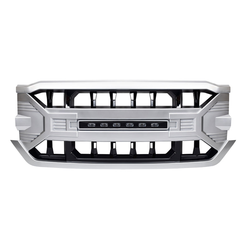 AMERICAN MODIFIED Armor Grille for 2016-2019 Chevrolet Silverado 1500, Silver