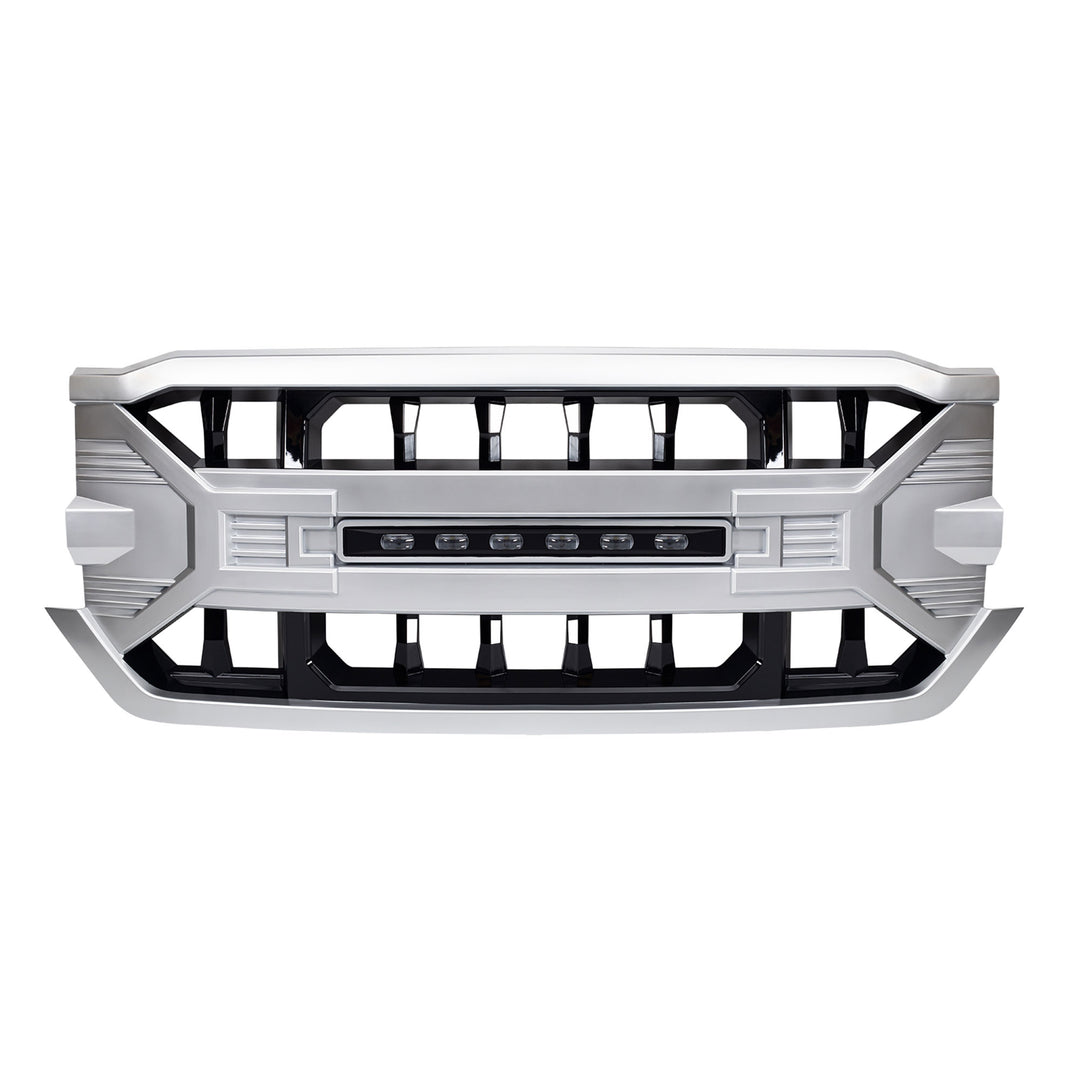 AMERICAN MODIFIED Armor Grille for 16-19 Chevy Silverado 1500, Silver (Open Box)