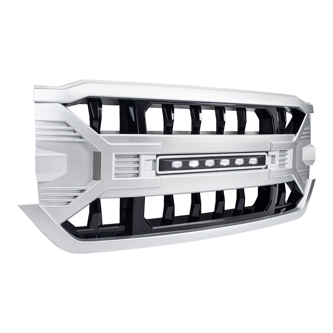 AMERICAN MODIFIED Armor Grille for 16-19 Chevy Silverado 1500, Silver (Open Box)