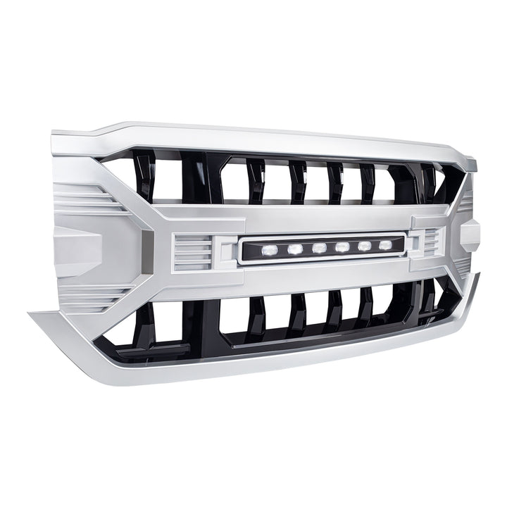 AMERICAN MODIFIED Armor Grille for 16-19 Chevy Silverado 1500, Silver (Open Box)