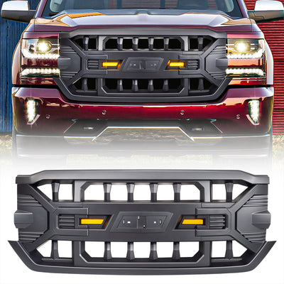 AMERICAN MODIFIED Grille for 16-19 Chevy Silverado 1500, Matte Black (Open Box) - VMInnovations
