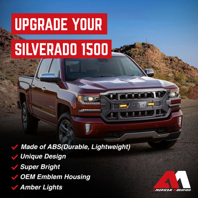 AMERICAN MODIFIED Armor Grille for 16-19 Chevy Silverado 1500, Matte Black(Used) - VMInnovations