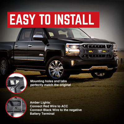 AMERICAN MODIFIED Armor Grille for 16-19 Chevy Silverado 1500, Matte Black(Used) - VMInnovations