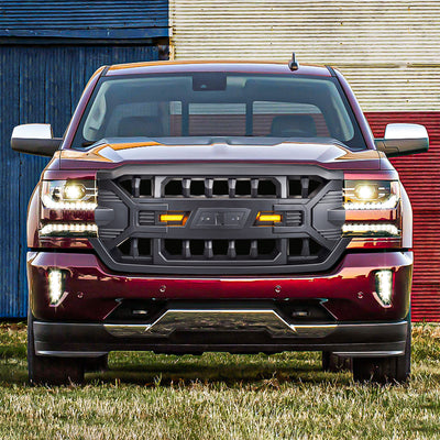 AMERICAN MODIFIED Grille for 16-19 Chevy Silverado 1500, Matte Black (Open Box) - VMInnovations