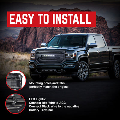 AMERICAN MODIFIED Armor Grille for 2016 to 2018 GMC Sierra 1500 Black (Open Box) - VMInnovations