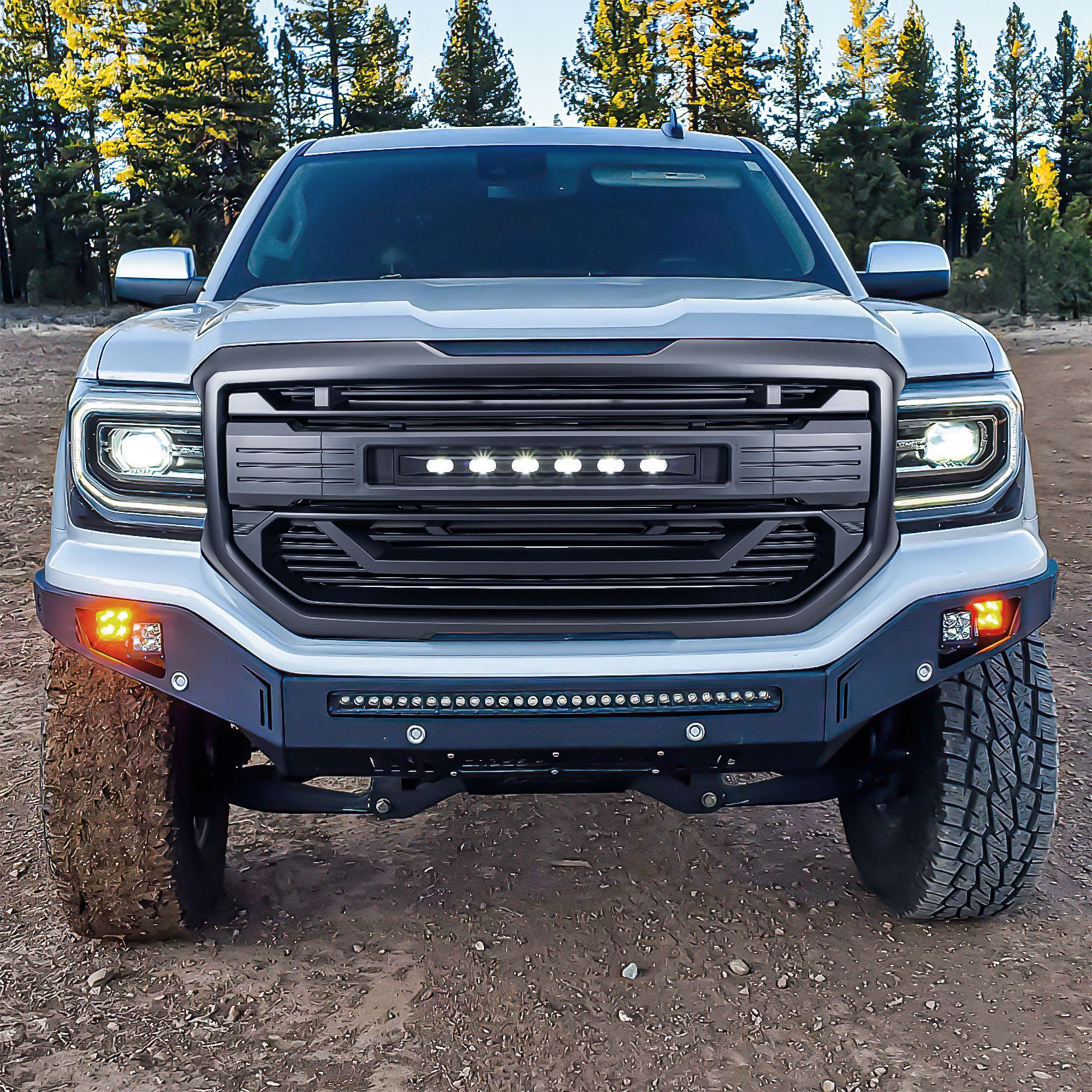 AMERICAN MODIFIED Armor Grille for 2016 to 2018 GMC Sierra 1500 Black (Open Box) - VMInnovations