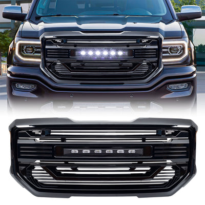 AMERICAN MODIFIED Armor Grille for 2016 to 2018 GMC Sierra 1500, Glossy Black (Open Box)