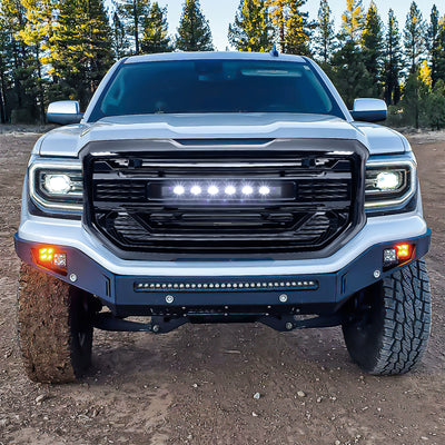 AMERICAN MODIFIED Armor Grille for 2016 to 2018 GMC Sierra 1500, Glossy Black (Open Box) - VMInnovations