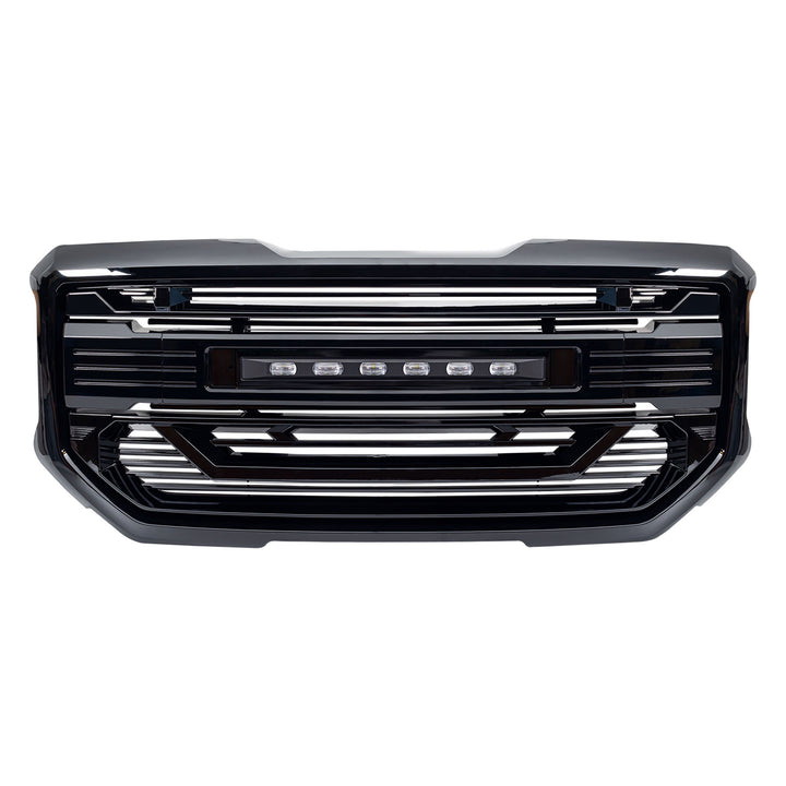 AMERICAN MODIFIED Armor Grille for 2016 to 2018 GMC Sierra 1500, Glossy Black