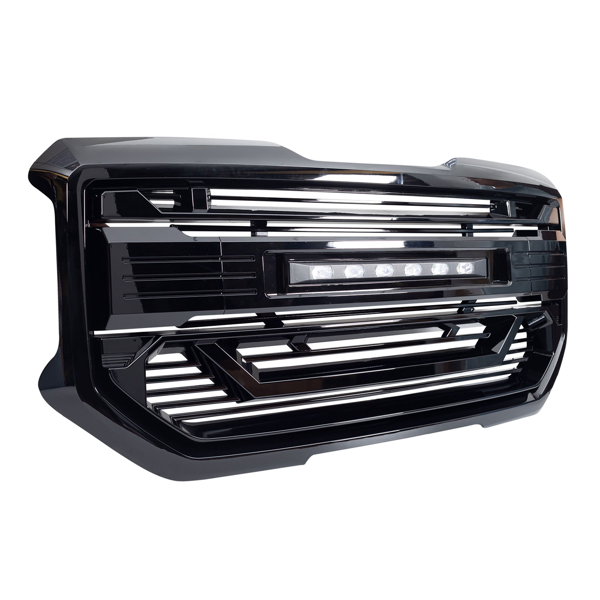 AMERICAN MODIFIED Armor Grille for 2016 to 2018 GMC Sierra 1500, Glossy Black - VMInnovations