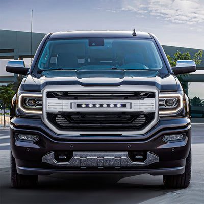 AMERICAN MODIFIED Armor Grille for 2016 to 2018 GMC Sierra 1500, Chrome Silver - VMInnovations