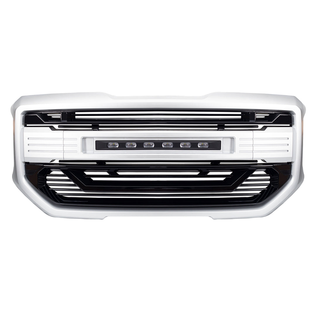 AMERICAN MODIFIED Armor Grille for 2016 to 2018 GMC Sierra 1500, Chrome Silver