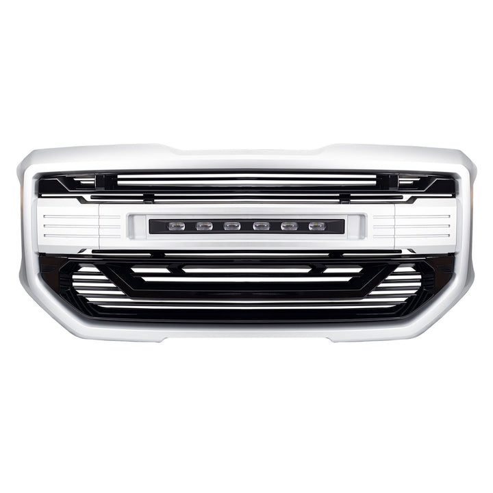 AMERICAN MODIFIED Armor Grille for 2016 to 2018 GMC Sierra 1500, Chrome Silver