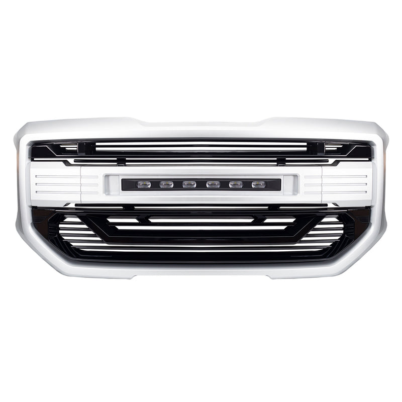 AMERICAN MODIFIED Armor Grille for 2016 to 2018 GMC Sierra 1500, Chrome Silver