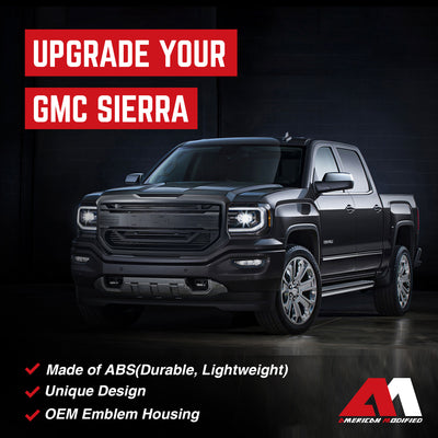 AMERICAN MODIFIED Armor Grille for 2016 to 2018 GMC Sierra 1500, Matte Black