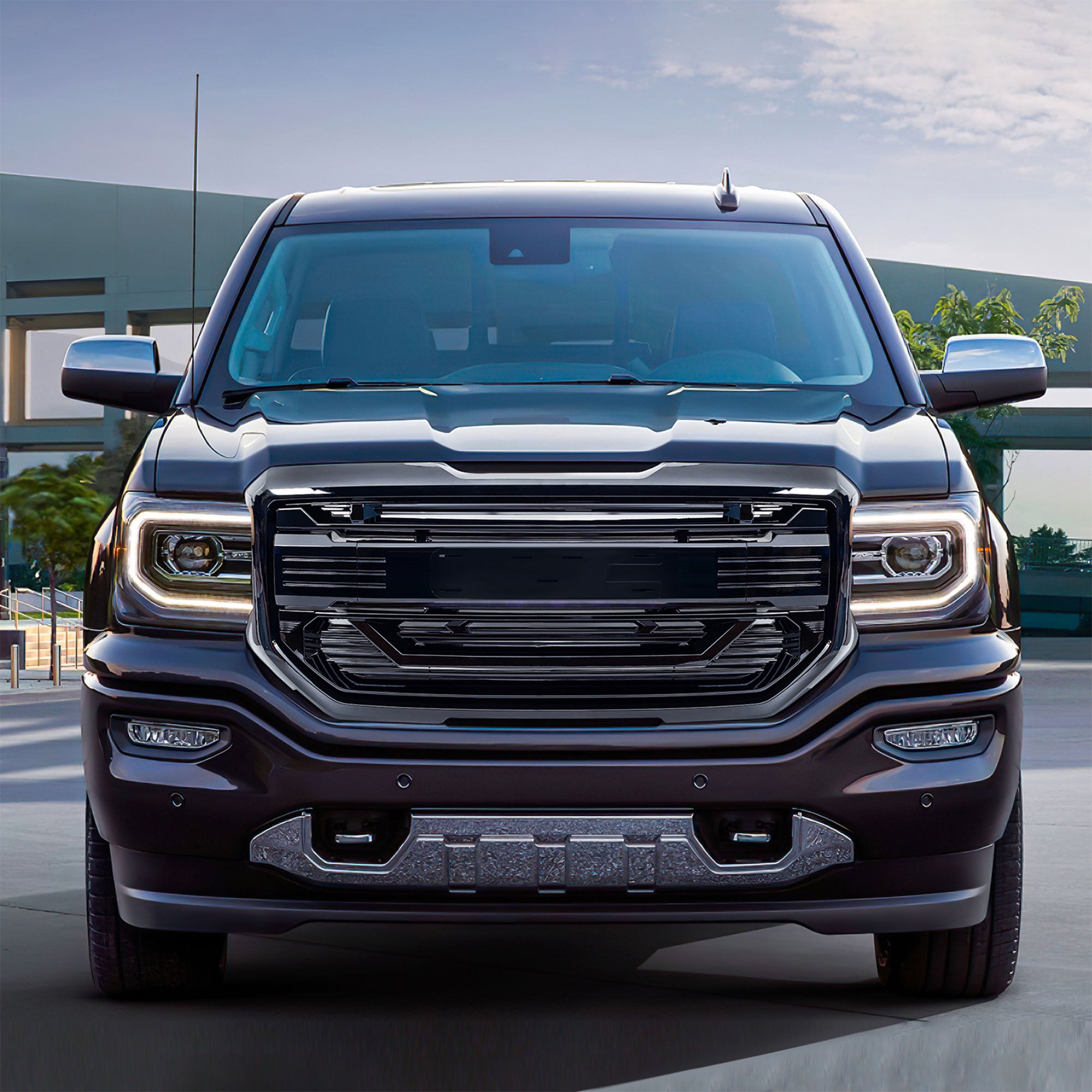 AMERICAN MODIFIED Armor Grille for 2016 to 2018 GMC Sierra 1500, Black(Open Box) - VMInnovations