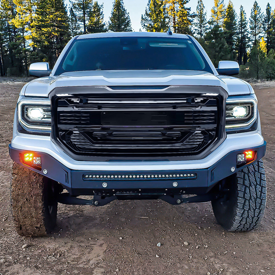 AMERICAN MODIFIED Armor Grille for 2016 to 2018 GMC Sierra 1500, Glossy Black