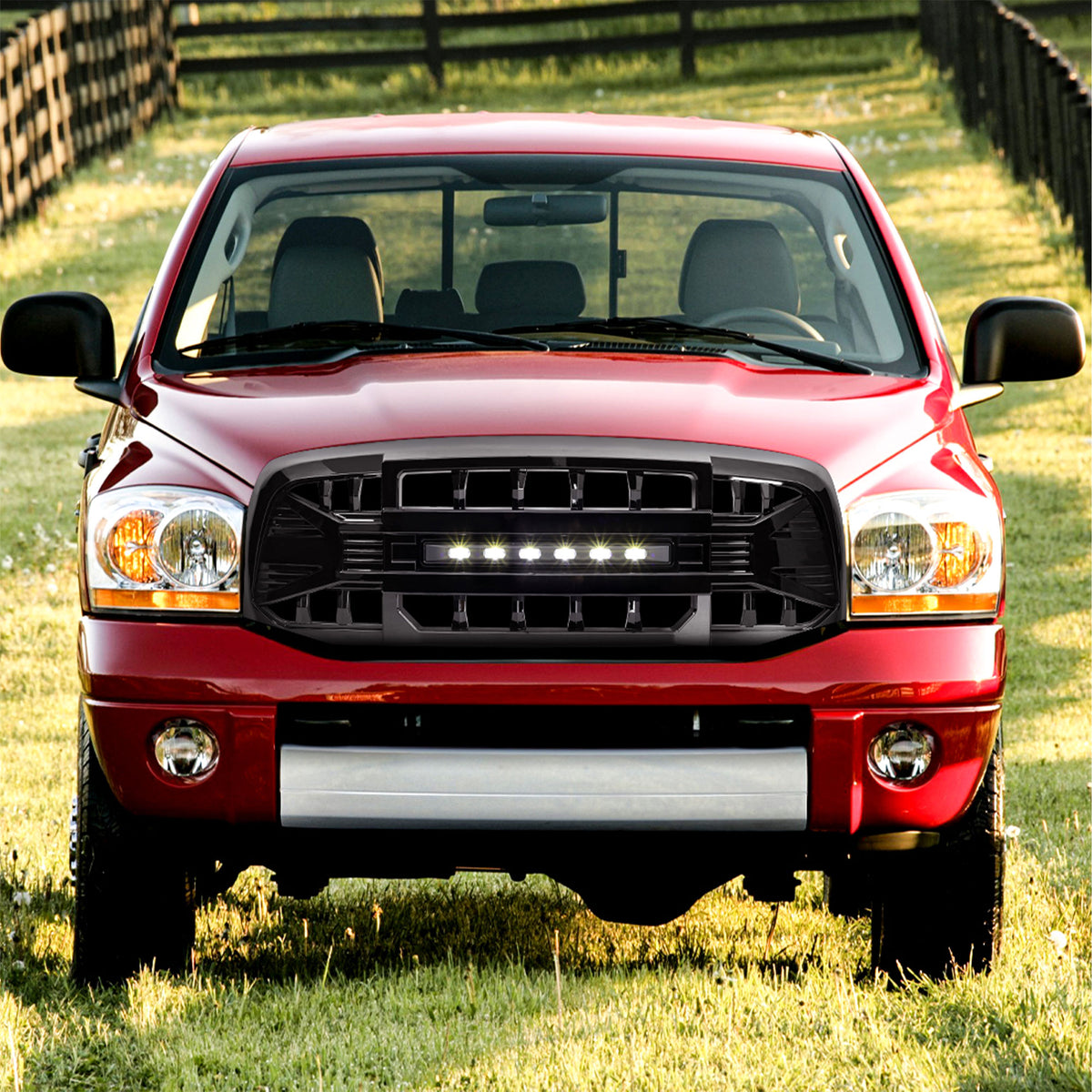 AMERICAN MODIFIED Armor Grille for 06-08 Dodge Ram 1500, Glossy Black (Open Box)