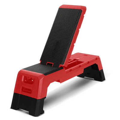 HolaHatha Multifunctional Fitness Aerobic Deck with Storage Compartment, Red - VMInnovations