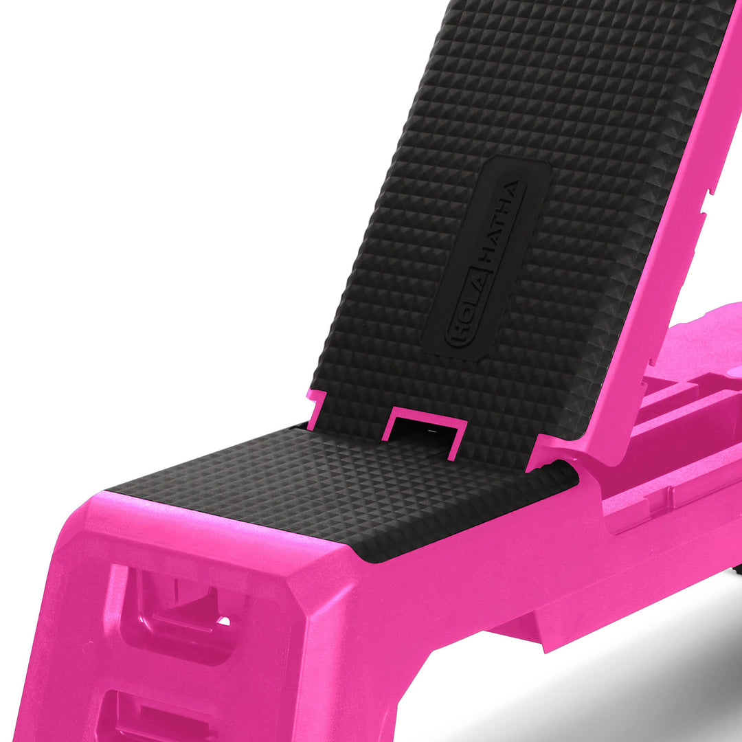 HolaHatha Multifunctional Fitness Aerobic Deck with Storage Compartment, Pink