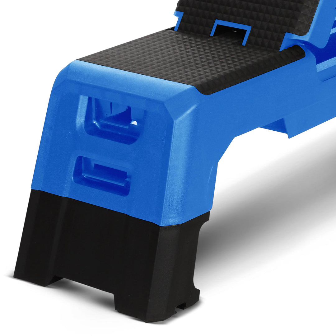 HolaHatha Multifunctional Fitness Aerobic Deck w/Storage Compartment, Blue(Used)