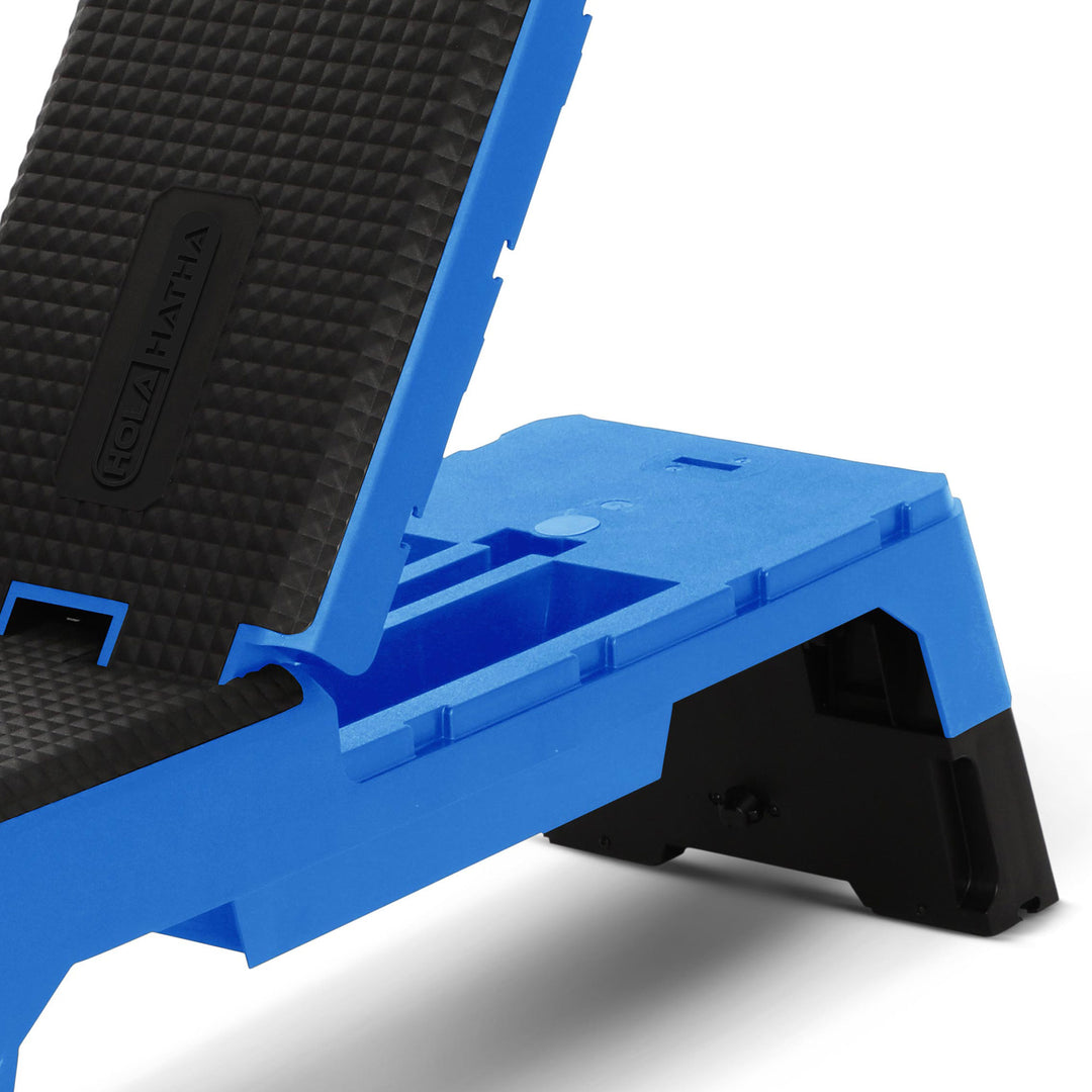 HolaHatha Multifunctional Fitness Aerobic Deck w/Storage Compartment, Blue(Used)
