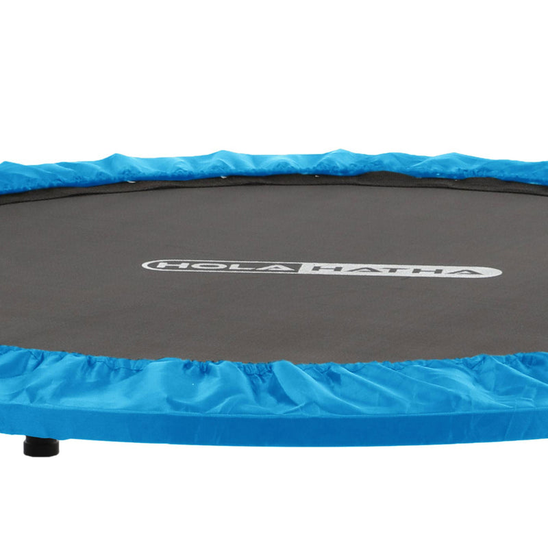 HolaHatha 48 Inch Foldable Mini Fitness Trampoline with Adjustable Handle, Blue