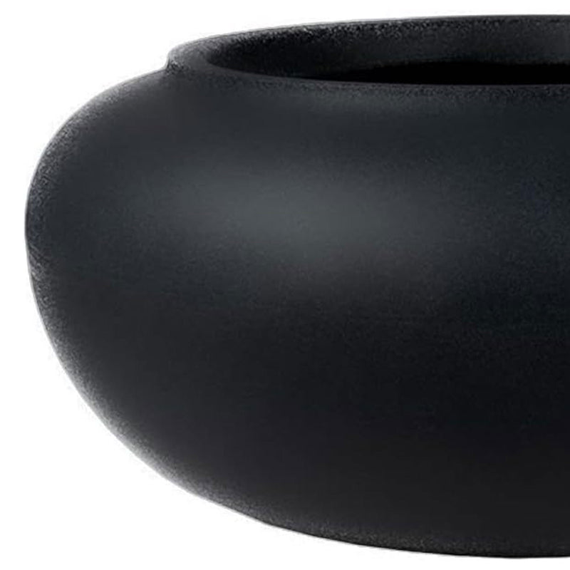 The HC Companies 21 Inch Garden Hose Planter Pot, Black (Open Box)