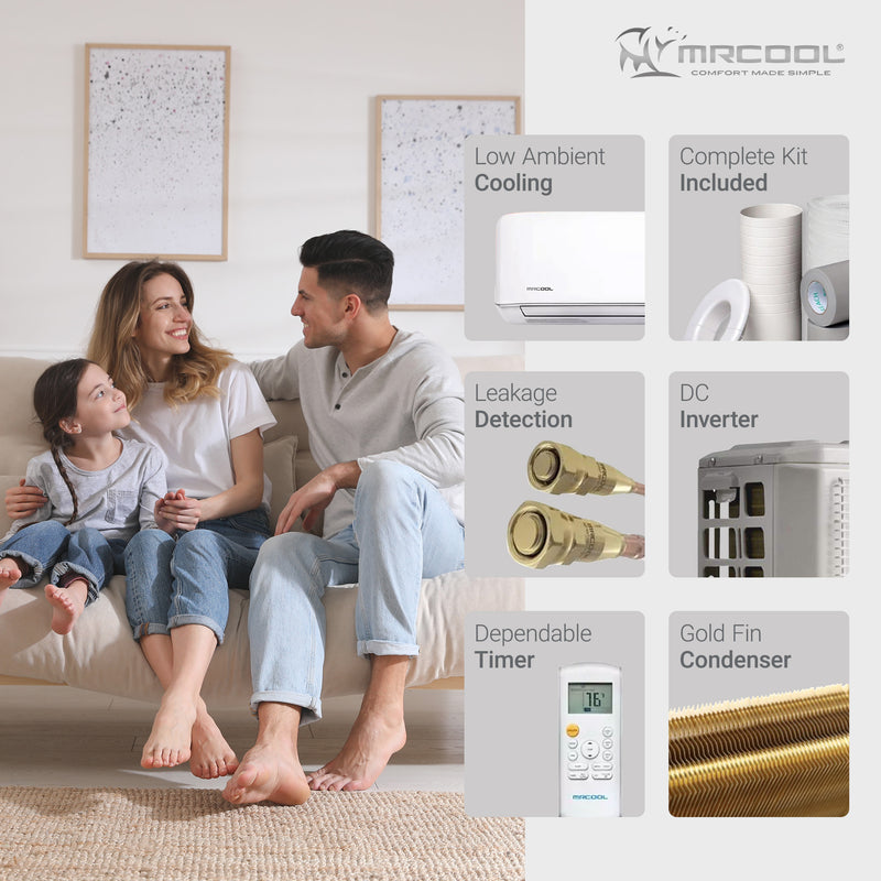 MRCOOL Advantage 12,000 BTU Ductless Inverter Wall Mount Heat Pump System, White