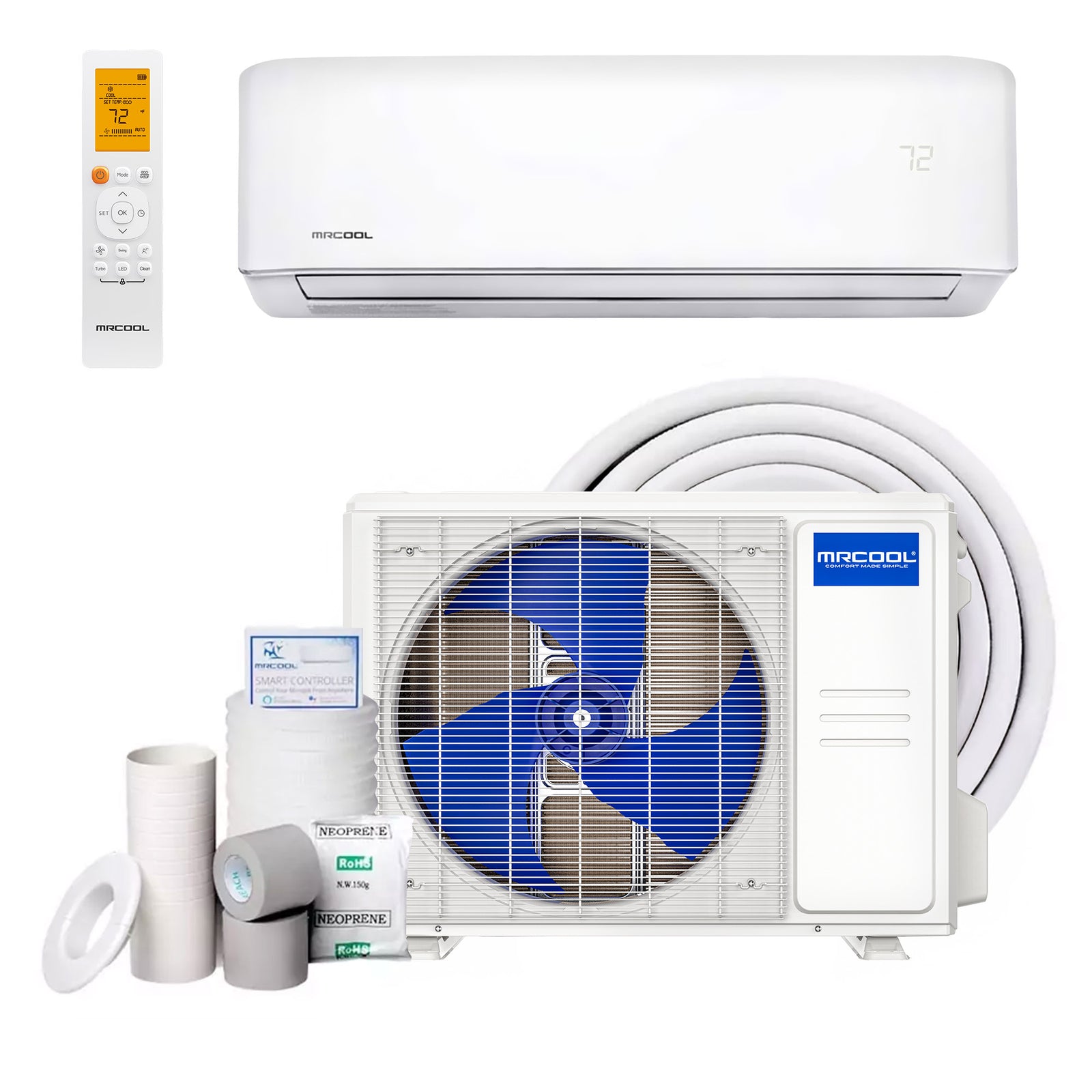 MRCOOL Advantage 18,000 BTU Ductless Inverter Wall Mount Heat Pump System, White - VMInnovations