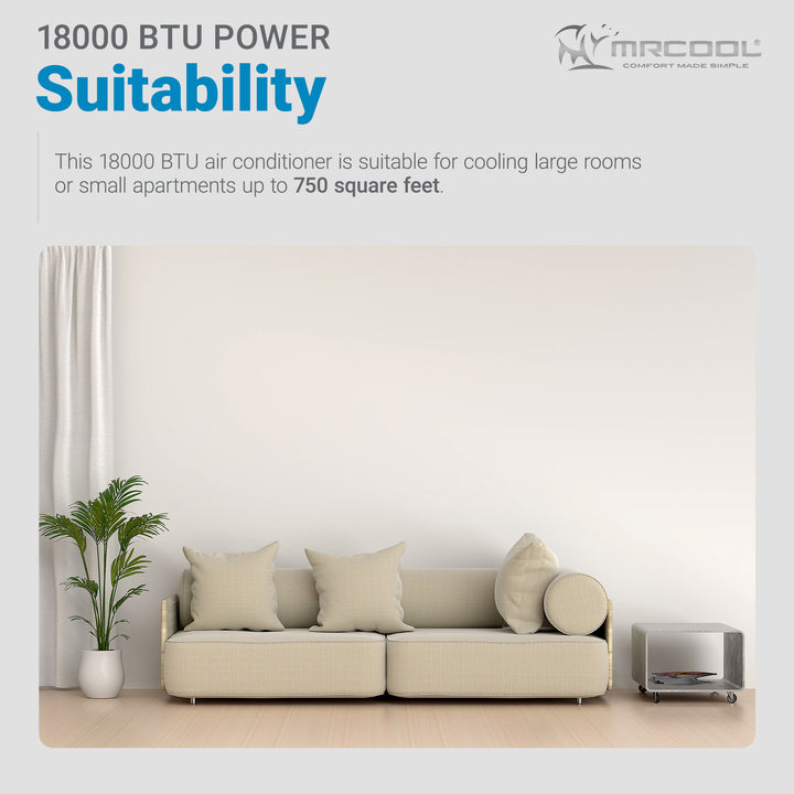 MRCOOL Advantage 18,000 BTU Ductless Inverter Wall Mount Heat Pump System, White - VMInnovations