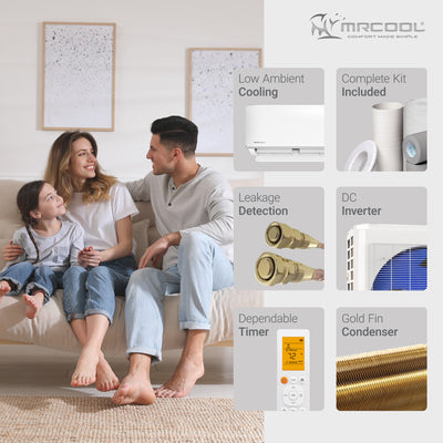 MRCOOL Advantage 24,000 BTU Ductless Inverter Wall Mount Heat Pump System, White - VMInnovations