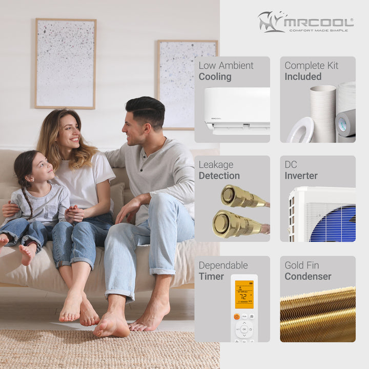 MRCOOL Advantage 24,000 BTU Ductless Inverter Wall Mount Heat Pump System, White - VMInnovations