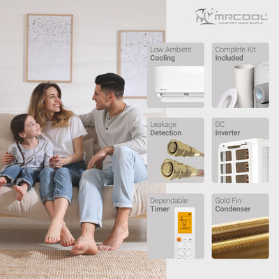 MRCOOL Advantage 36,000 BTU Ductless Inverter Wall Mount Heat Pump System, White - VMInnovations