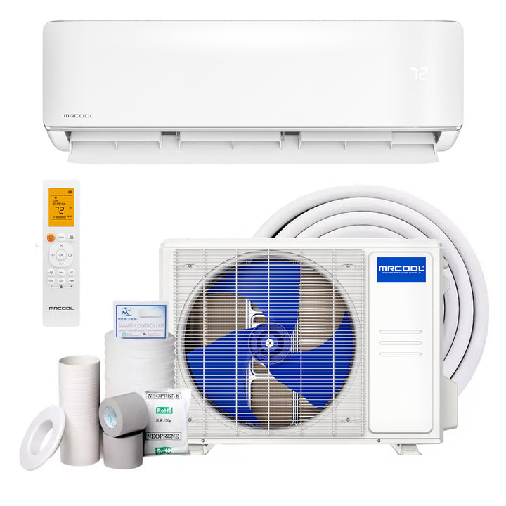 MRCOOL Advantage 9,000 BTU Ductless Inverter Wall Mount Heat Pump System, White - VMInnovations