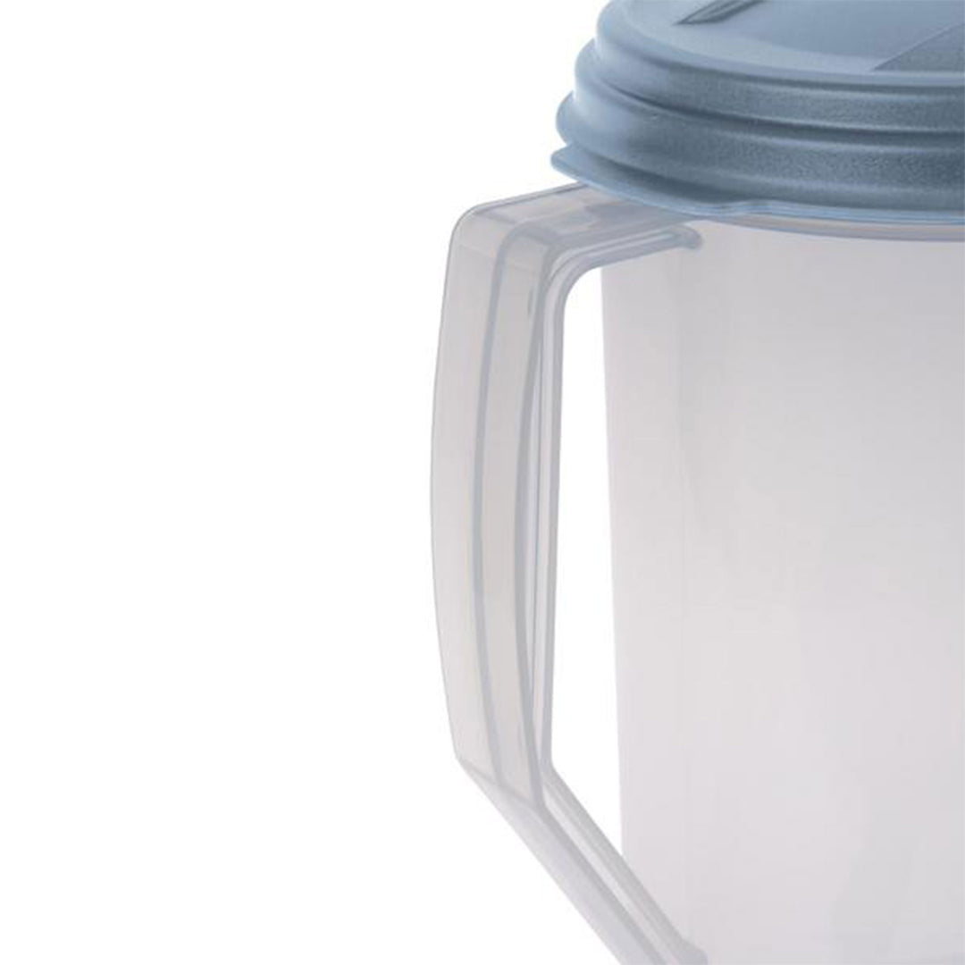 Sterilite 2 Quart Plastic Hinged Pitcher with Comfort Grip Handle, Blue, 6-Pack