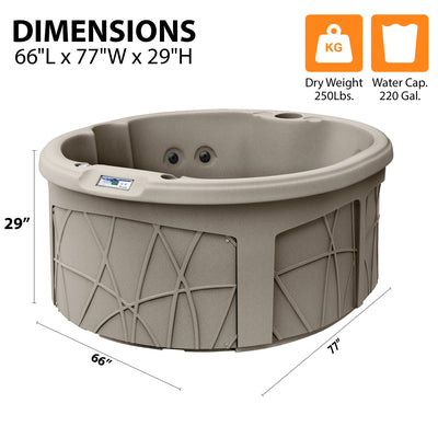 LifeSmart Largo Hot Tub Spa w/110 Volt Plug and Play & LED Light, Sand(Open Box) - VMInnovations