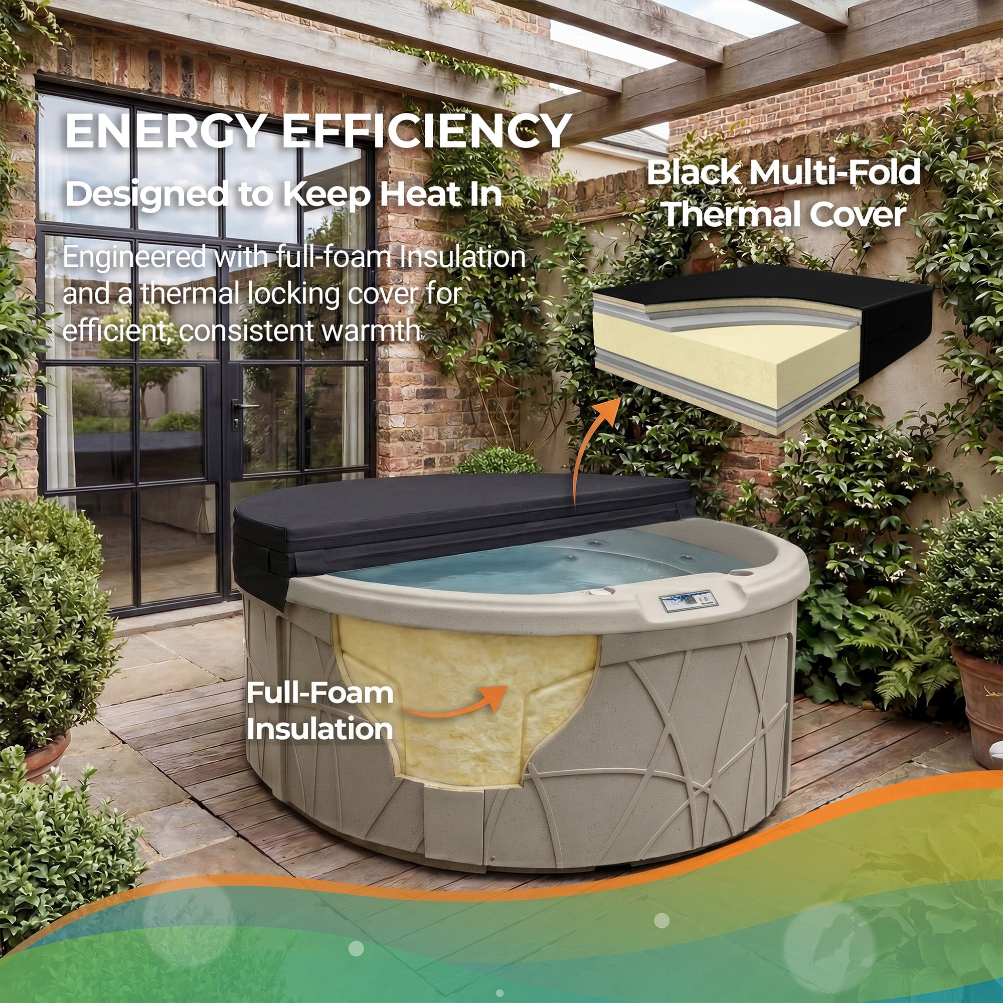 LifeSmart Key Largo Hot Tub Spa with 110 Volt Plug and Play and LED Light, Sand