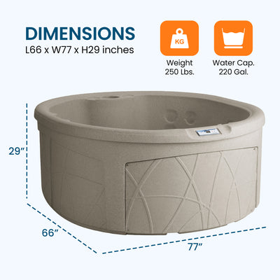 LifeSmart Largo Hot Tub Spa w/110 Volt Plug and Play & LED Light, Sand(Open Box)