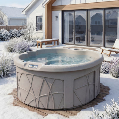 LifeSmart Key Largo Hot Tub Spa with 110 Volt Plug and Play and LED Light, Sand