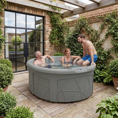 LifeSmart Key Largo Hot Tub Spa with 110 Volt Plug and Play and LED Light, Taupe