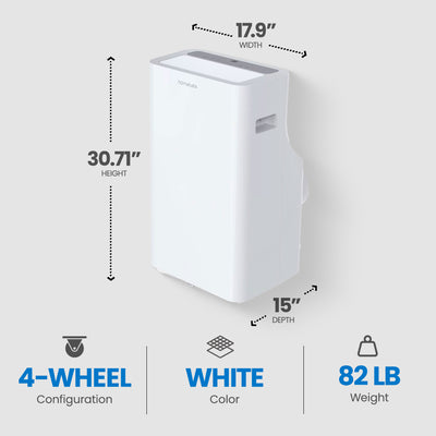hOmeLabs 12,000 BTU Portable Air Conditioner with Washable Filter and Controller - VMInnovations