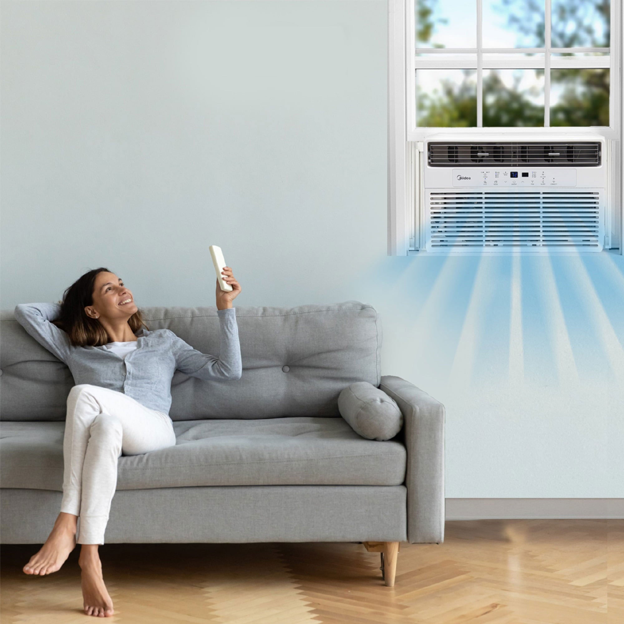 Midea 10,000 BTU ComfortSense Smart Window Air Conditioner Cools up to 450 Sq Ft - VMInnovations